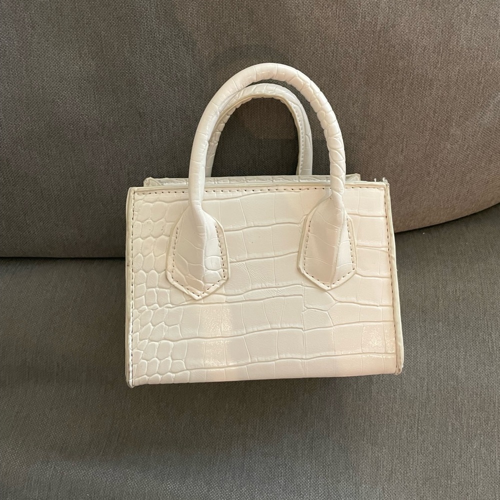 White/Cream Mini Croc Bag